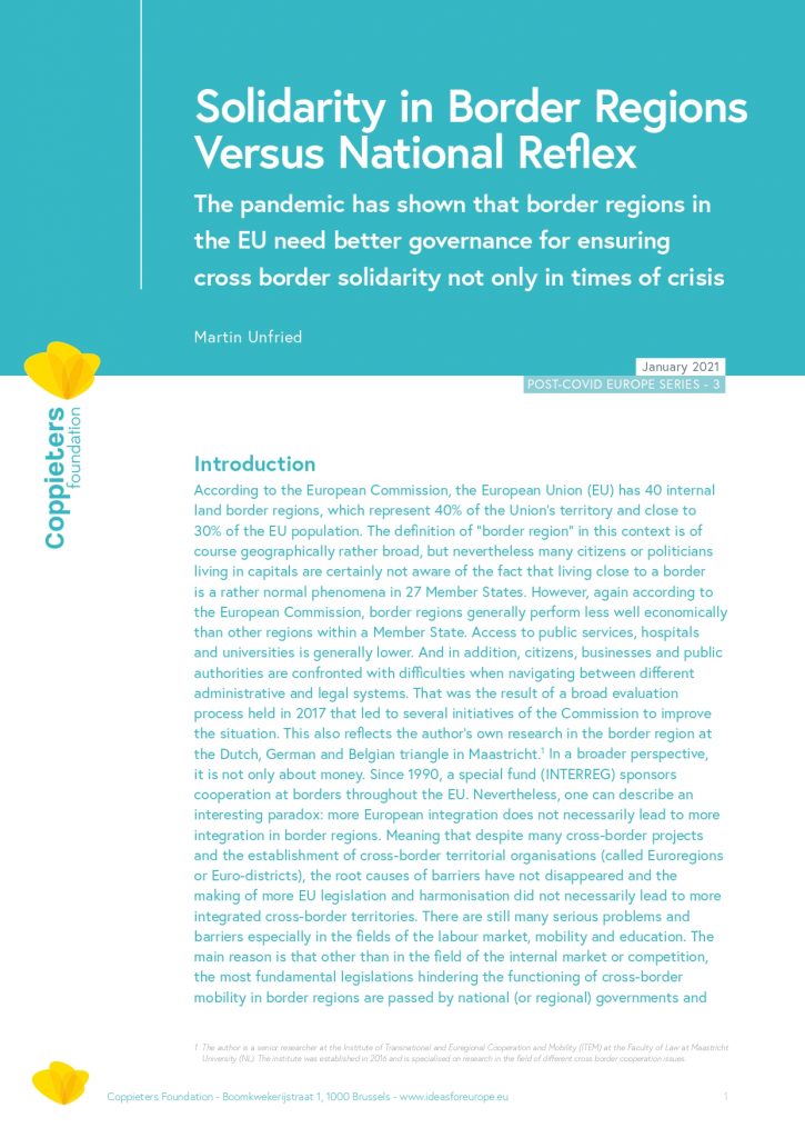 Solidarity in Border Regions Versus National Reflex – Post-Covid Europe #3