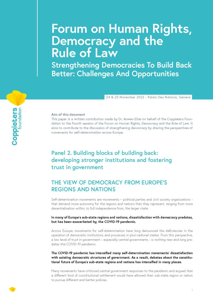 Strengthening Democracies to build back better