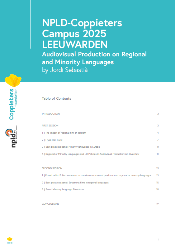 NPLD – Coppieters Campus 2025 report “Audiovisual Production on Regional and Minority Languages”.